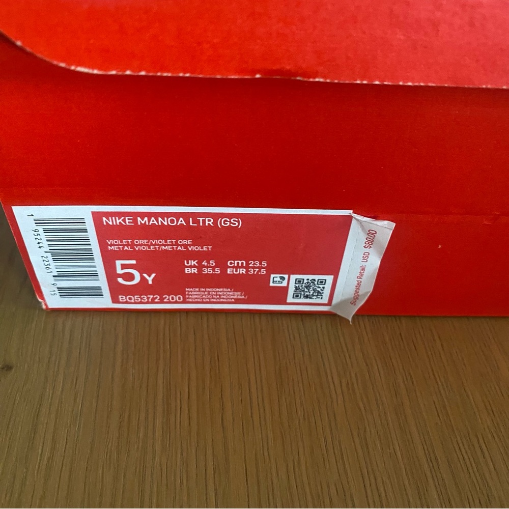 Nike Manoa ’17 Leather Boots, Violet Ore Brown Pink BQ5372-200, Girls 5Y, New - Picture 2 of 9